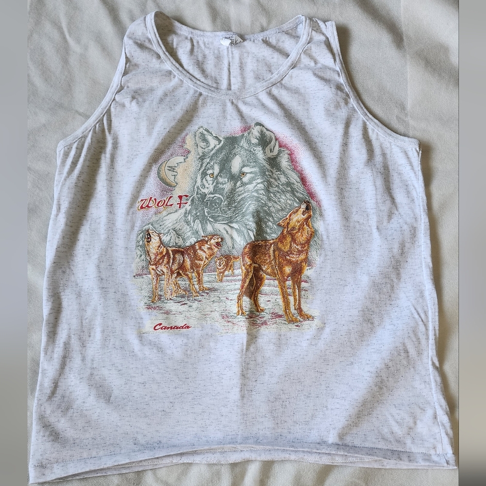Miracle Ventrues VINTAGE Wolf Graffic Tank Top Size XL - Picture 2 of 6